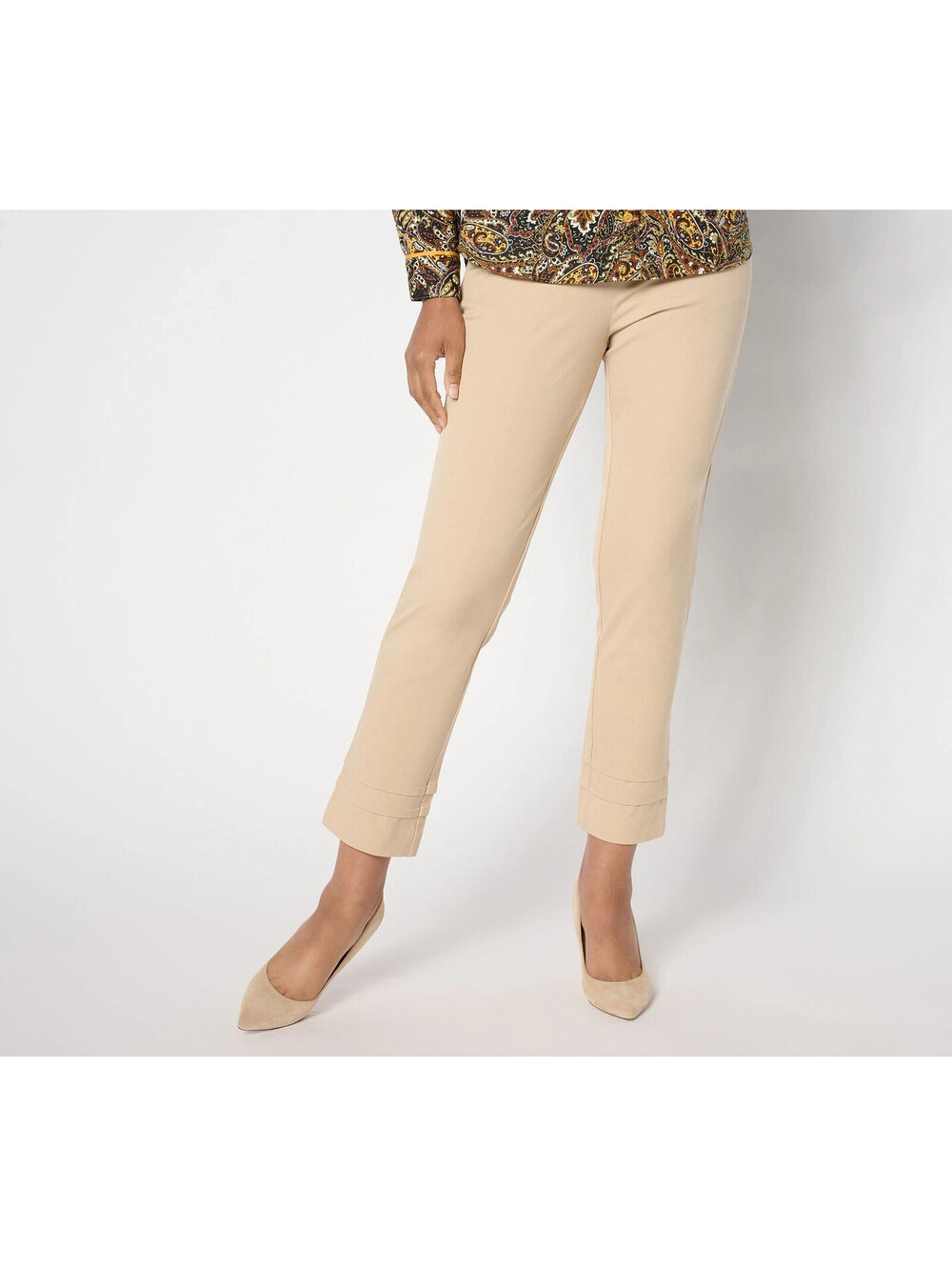 Isaac Mizrahi Live! Tall 24/7 Stretch Straight Ankle Length Pants Hazel, Tall 18
